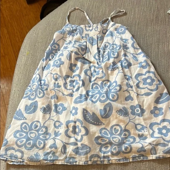 Floral Sundress with Blue and White Pattern - Picture 1 of 4